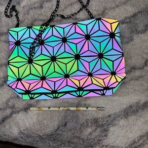 Geometric Holographic Women Bag